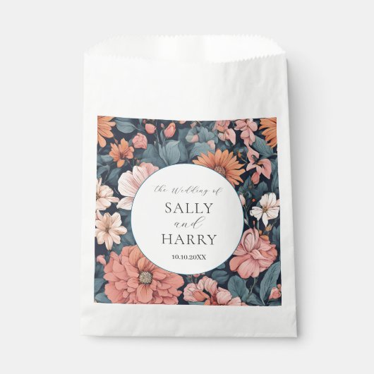 Zeitlos: Vintag verblasste Rose Hochzeitsdruck Geschenktütchen (Vorderseite)