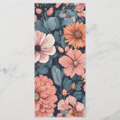 Zeitlos: Vintag verblasste Rose Hochzeitsdruck Menükarte (Rückseite)