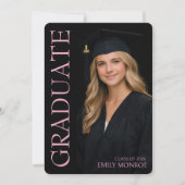 Zeitlose Abitur-Ankündigung Einladung (Vorderseite)