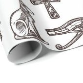 Zeitlose ägyptische Altertümer digitale Muster Geschenkpapier (Rolleneckpunkt)