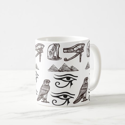 Zeitlose ägyptische Altertümer digitale Muster Kaffeetasse (VorderseiteRechts)