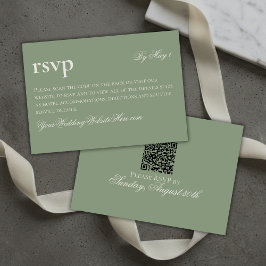 Zeitlose alte Geld Grüne Hochzeit QR RSVP Karte