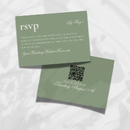Zeitlose alte Geld Grüne Hochzeit QR RSVP Karte