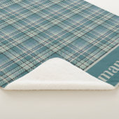 Zeitlose Aquamarine Grüne Karierte, gemütliche Kun Sherpadecke (3/4)