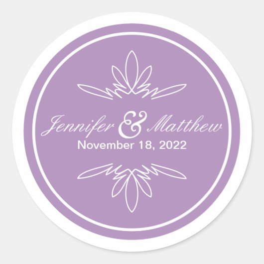 Zeitlose Armaufkleber für Hochzeiten - Orchid Runder Aufkleber (Vorderseite)