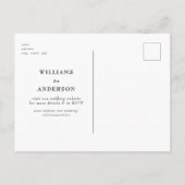 Zeitlose B/W Hochzeit Sichern Sie das Datum Postkarte (Rückseite)