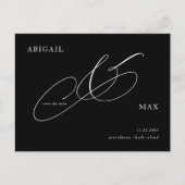 Zeitlose B/W Hochzeit Sichern Sie das Datum Postkarte (Vorderseite)