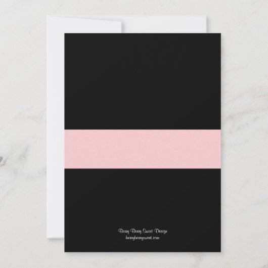 Zeitlose Band-Geburtsankündigung - Rosa Ankündigung (Rückseite)