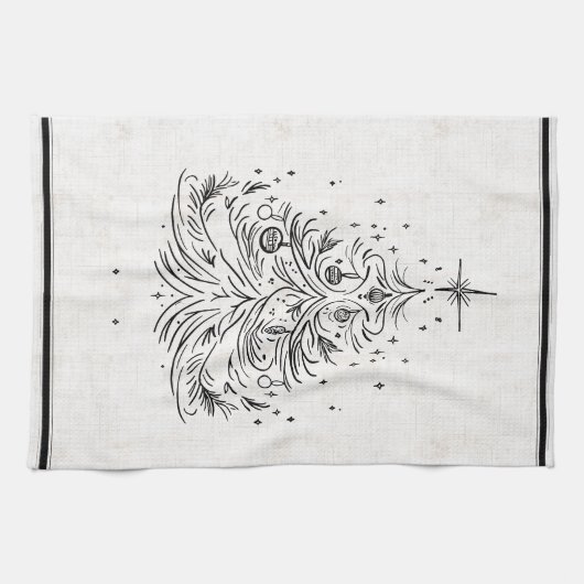 Zeitlose Baumhütten Imitate Linen Küche Handtuch (Horizontal)