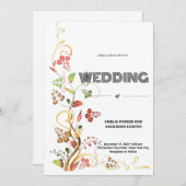 Zeitlose Bläserei Hochzeit Einladung (Vorne/Hinten)