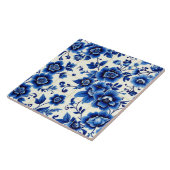 zeitlose blaue Blumenfliese Fliese (Seite)