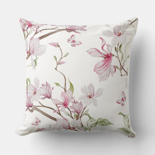 Zeitlose blühende rosa Blumen Schönes Design  Kissen
