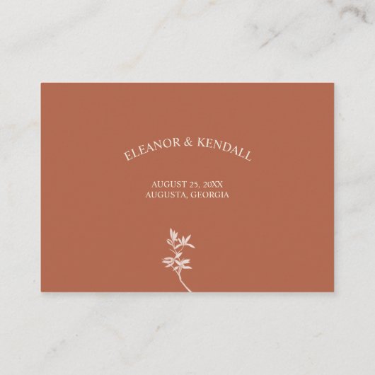 Zeitlose Blume Begleitkarte (Rückseite)