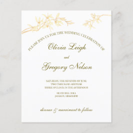 Zeitlose Blume Budget Einladung Hochzeit