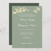 Zeitlose Blume Einladung zur Hochzeit (Vorne/Hinten)