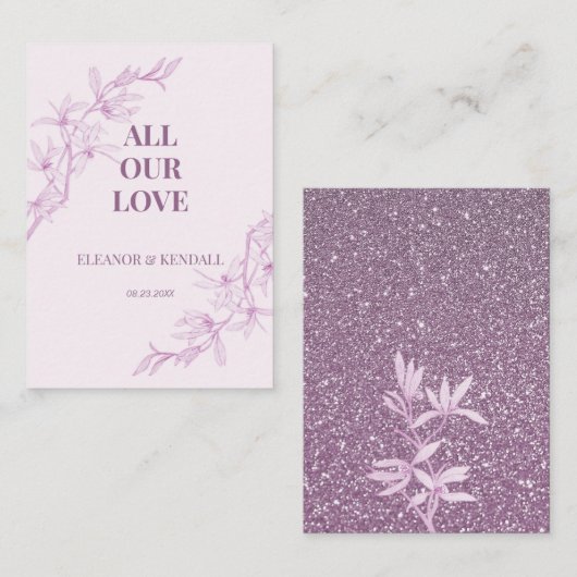 Zeitlose Blume Hochzeit Danke Begleitkarte (Vorne/Hinten)