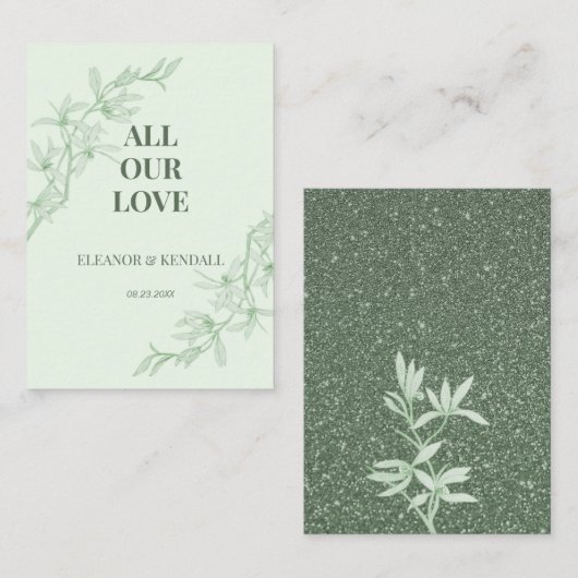 Zeitlose Blume Hochzeit Danke Begleitkarte (Vorne/Hinten)