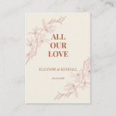 Zeitlose Blume Hochzeit Danke Begleitkarte (Vorderseite)