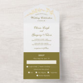 Zeitlose Blume Hochzeit in einem All In One Einladung (Innen Boden)