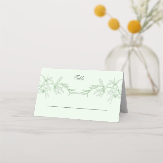 Zeitlose Blume Hochzeit Platzkarte (Vorderseite)