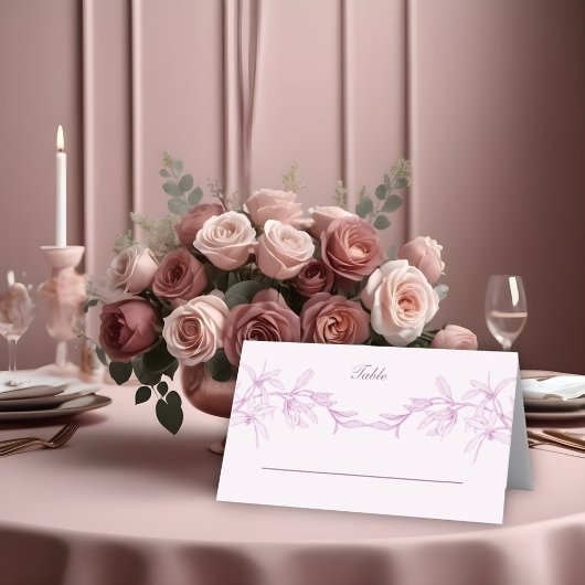 Zeitlose Blume Hochzeit Platzkarte