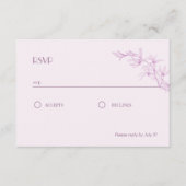 Zeitlose Blume Hochzeit RSVP Begleitkarte (Vorderseite)