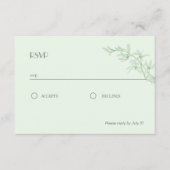 Zeitlose Blume Hochzeit RSVP Begleitkarte (Vorderseite)