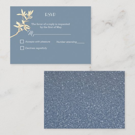 Zeitlose Blume Hochzeit RSVP Begleitkarte (Vorne/Hinten)