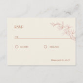 Zeitlose Blume Hochzeit RSVP Begleitkarte (Vorderseite)
