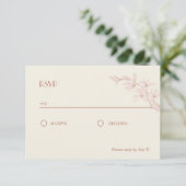 Zeitlose Blume Hochzeit RSVP Begleitkarte (Stehend Vorderseite)
