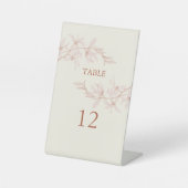 Zeitlose Blume Hochzeit Tischnummer Sockelschild (Vorderseite)