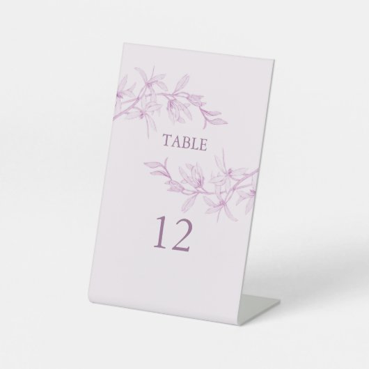 Zeitlose Blume Hochzeit Tischnummer Sockelschild (Vorderseite)