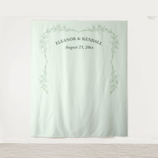 Zeitlose Blume Hochzeitsstand Foto Wandteppich (Vorderseite)