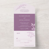 Zeitlose Blume Monogram Wedding All In One Einladung (Innen Boden)