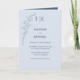 Zeitlose Blume Monogram Wedding Einladung