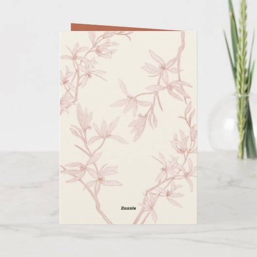 Zeitlose Blume Monogram Wedding Einladung (Rückseite)