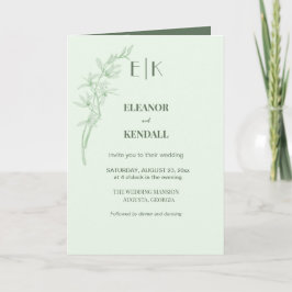 Zeitlose Blume Monogram Wedding Einladung