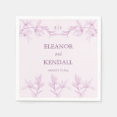 Zeitlose Blume Monogram Wedding Serviette (Vorderseite)