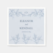 Zeitlose Blume Monogram Wedding Serviette (Vorderseite)