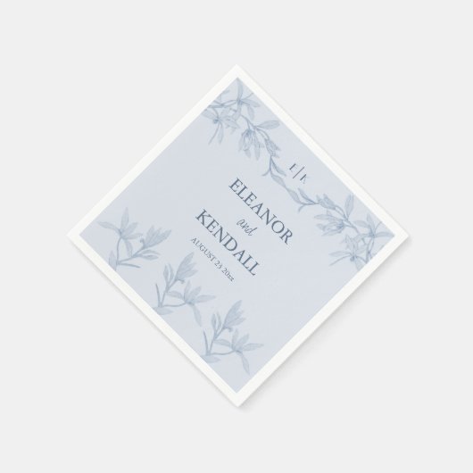 Zeitlose Blume Monogram Wedding Serviette (Ecke)