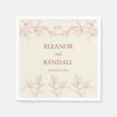 Zeitlose Blume Monogram Wedding Serviette (Vorderseite)