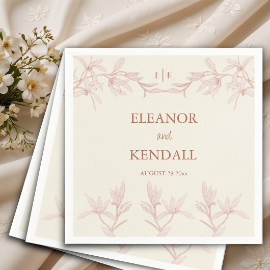 Zeitlose Blume Monogram Wedding Serviette