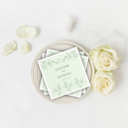 Zeitlose Blume Monogram Wedding Serviette