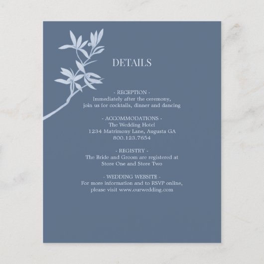 Zeitlose Blume Monogramm alle in einer Hochzeit In Flyer (Hinten)