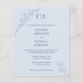 Zeitlose Blume Monogramm alle in einer Hochzeit In Flyer (Vorne)