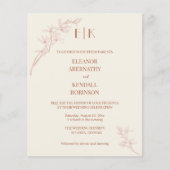 Zeitlose Blume Monogramm alle in einer Hochzeit In Flyer (Vorne)