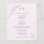 Zeitlose Blume Monogramm alle in einer Hochzeit In Flyer (Vorne)