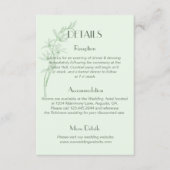 Zeitlose Blume Monogramm Hochzeitdetails Begleitkarte (Vorderseite)