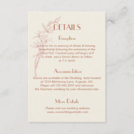 Zeitlose Blume Monogramm Hochzeitdetails Begleitkarte