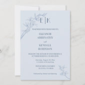 Zeitlose Blume Monogramm in einer Hochzeit Einladung (Vorderseite)